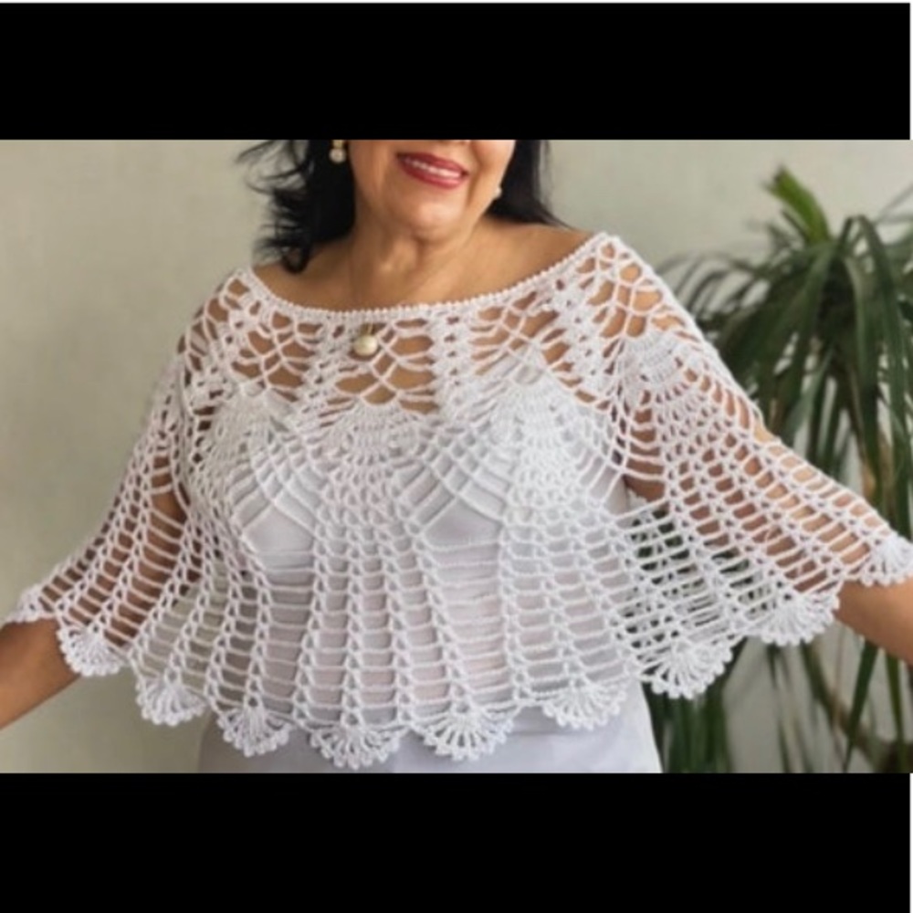 NWT. Handmade crochet summer poncho
